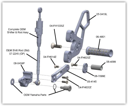 05-0439B Yamaha MT09 Rearset Kit - Image 4