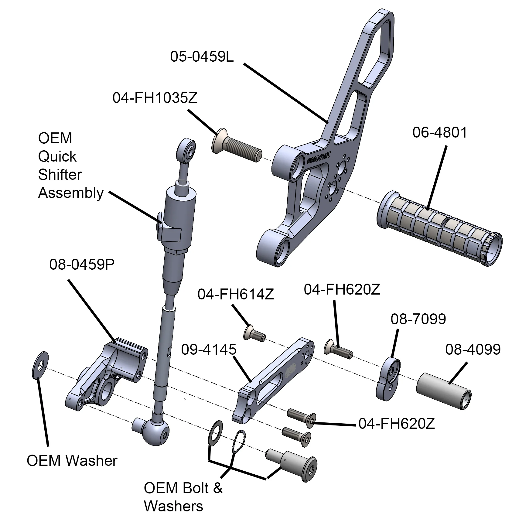 05-0459B Yamaha R9 Rearset Complete - STD/GP Shift - Image 2