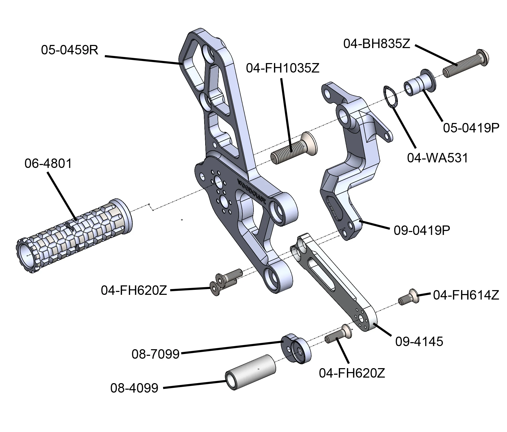 05-0459B Yamaha R9 Rearset Complete - STD/GP Shift - Image 3