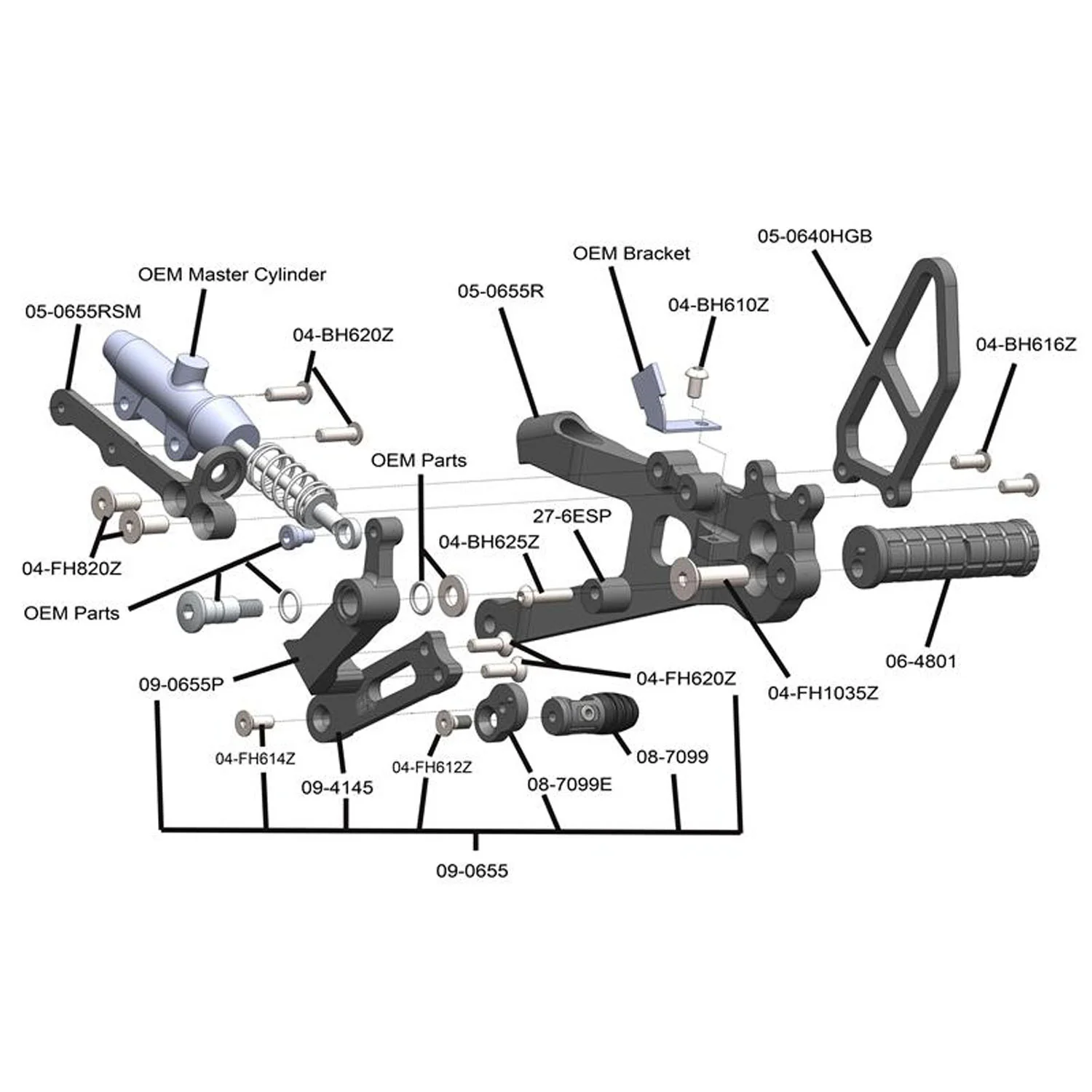 05-0656B Ducati Panigale 2021-24 V4 Rearset Kit - Image 6
