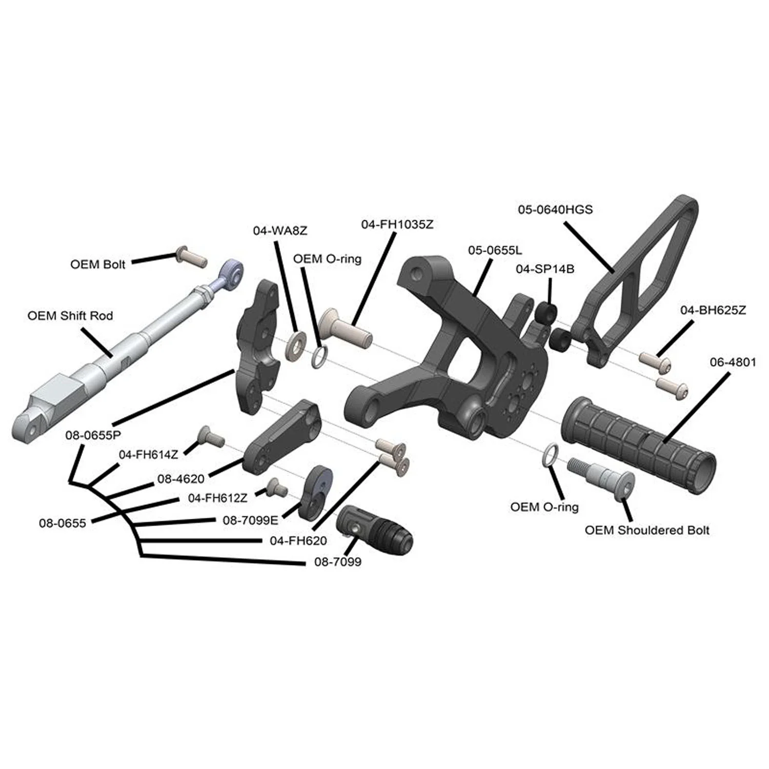 05-0656B Ducati Panigale 2021-24 V4 Rearset Kit - Image 7