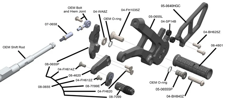 05-0658B Ducati Streetfighter V4/V4S Complete Rearset - Image 4