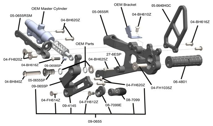 05-0658B Ducati Streetfighter V4/V4S Complete Rearset - Image 5
