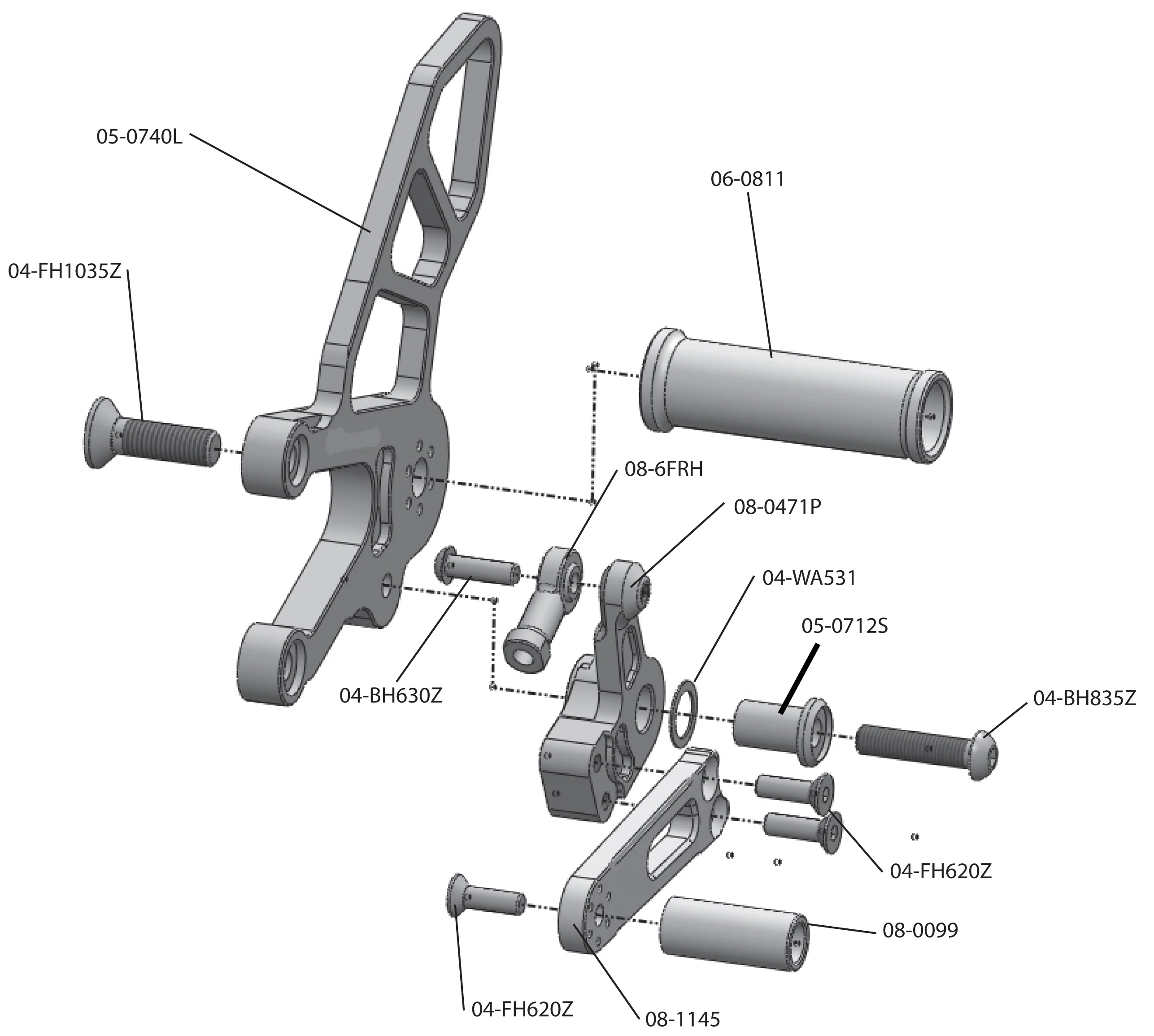 05-0743B 2017-20 Aprilia RSV4/Tuono GP Shift Complete Rearset - Image 5