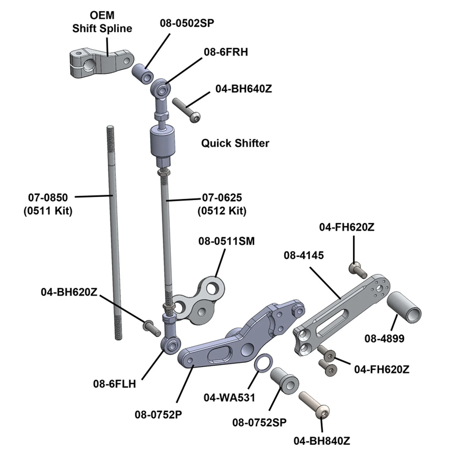 08-0511 Triumph 675 06-2012 ( w/ aftermarket Quickshuft) GP Shift Pedal - Image 2
