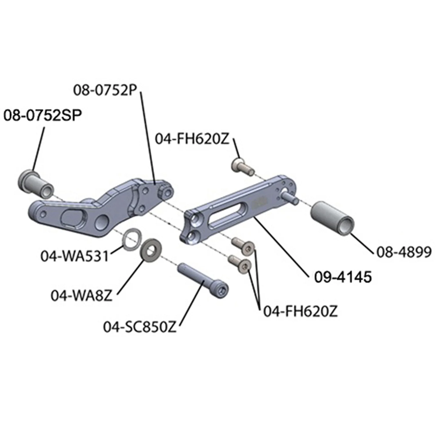 08-7752 Shift Conversion Kit, BMW S1000RR 2009-14 Race Only - Image 2