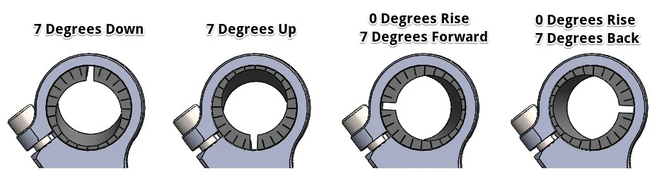 75mm Rise Side Mount Adjustable Angle Clipon Risers (with 7/8" bars) - Image 6