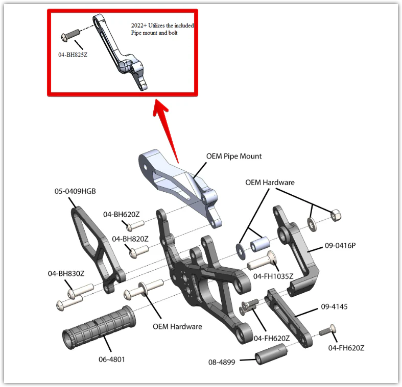 05-0415B Yamaha MT10  Complete Rearset - Image 5