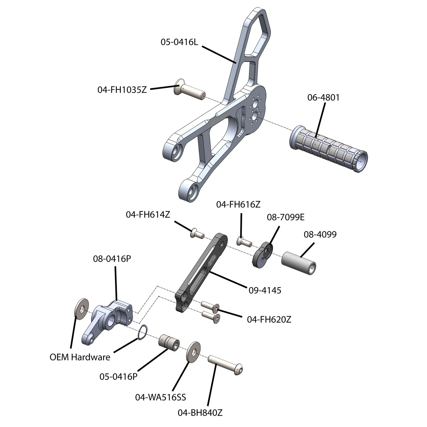 05-0416B Yamaha FZ10 / MT10  Complete Rearset - Image 6