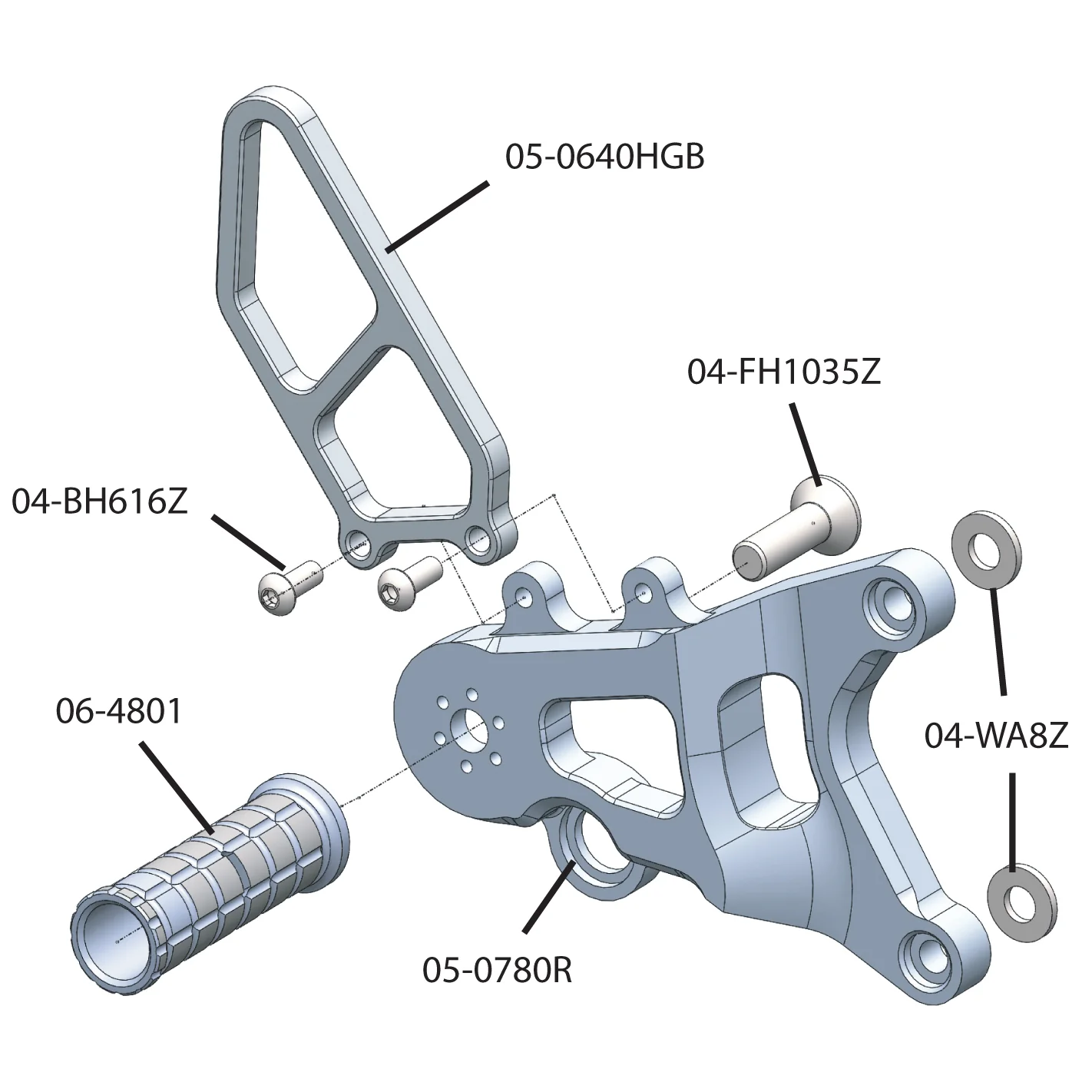 05-0780B MV Agusta F3/Brutale 675/800RR GP/STD Adjustable Rearset Kit w/Shift pedal - Image 5