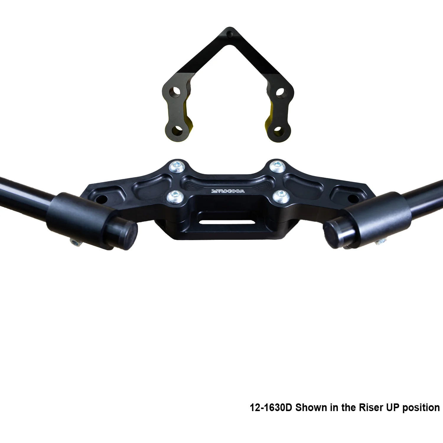 Ducati Monster 1200R 2016-19 Clipon Adapter Plate W/Steering Damper Mount Black Bars - Image 4