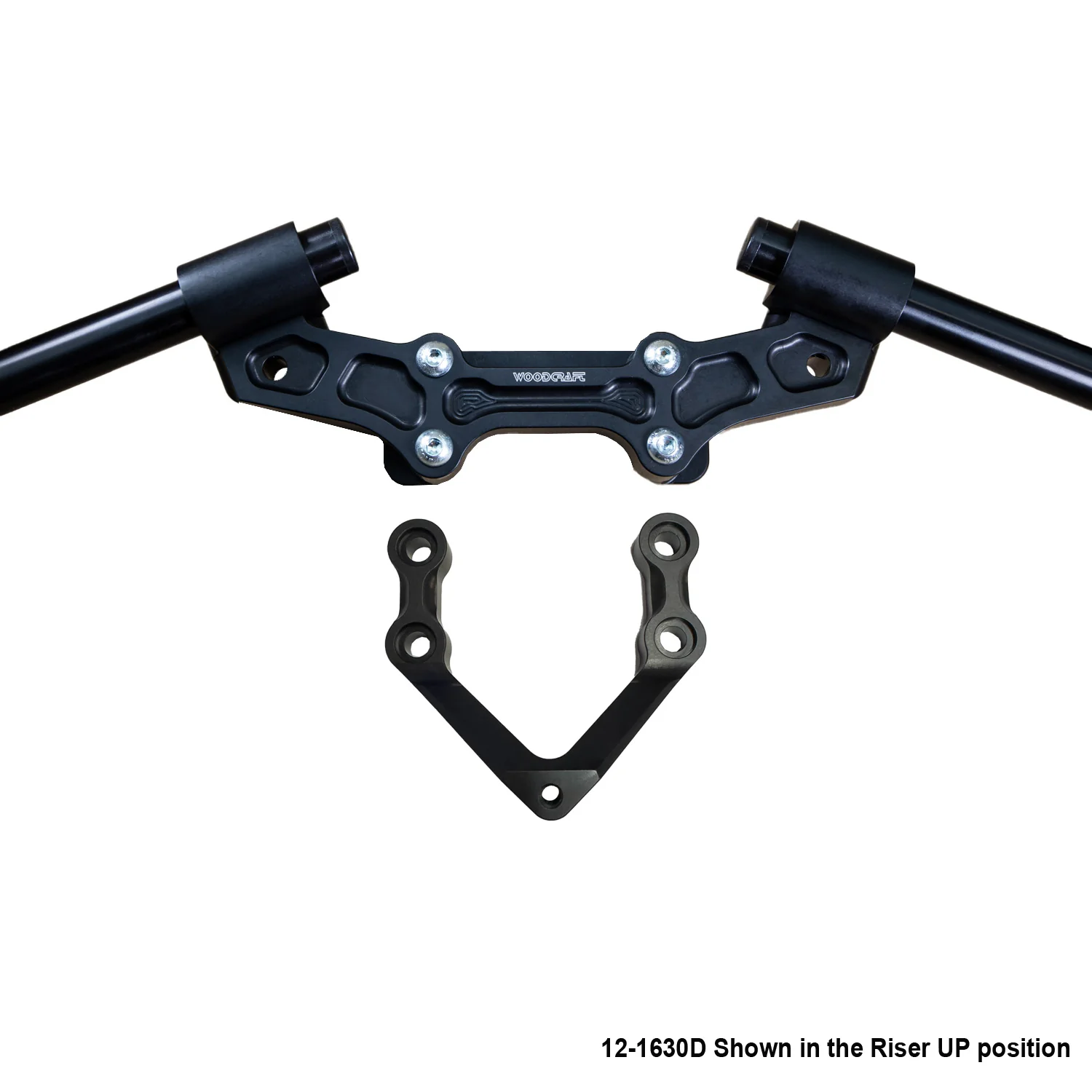 Ducati Monster 1200R 2016-19 Clipon Adapter Plate W/Steering Damper Mount Black Bars - Image 5