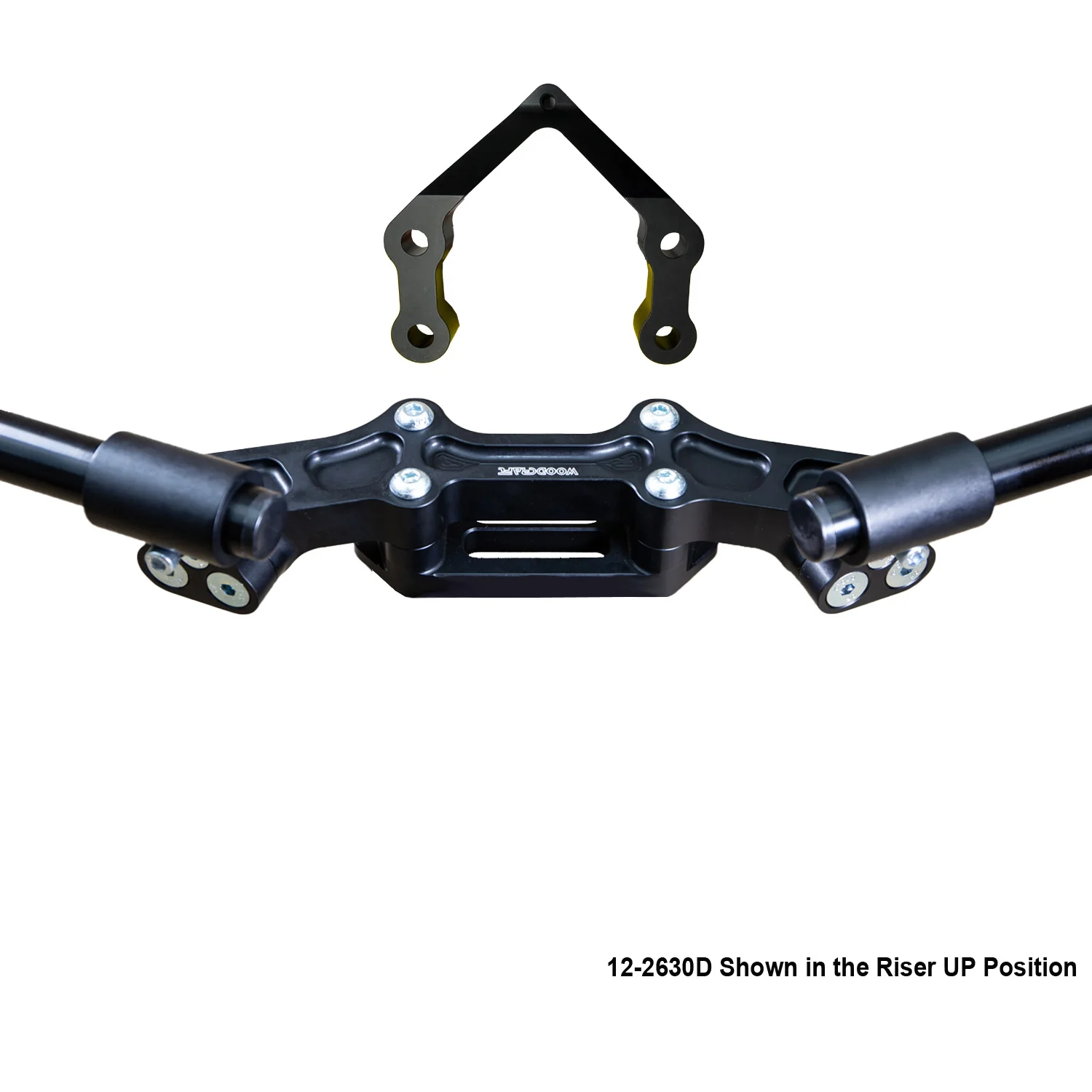 Ducati Monster 1200R 2016-19 Clipon Adapter Plate W/Steering Damper Mount Black Bars - Image 7