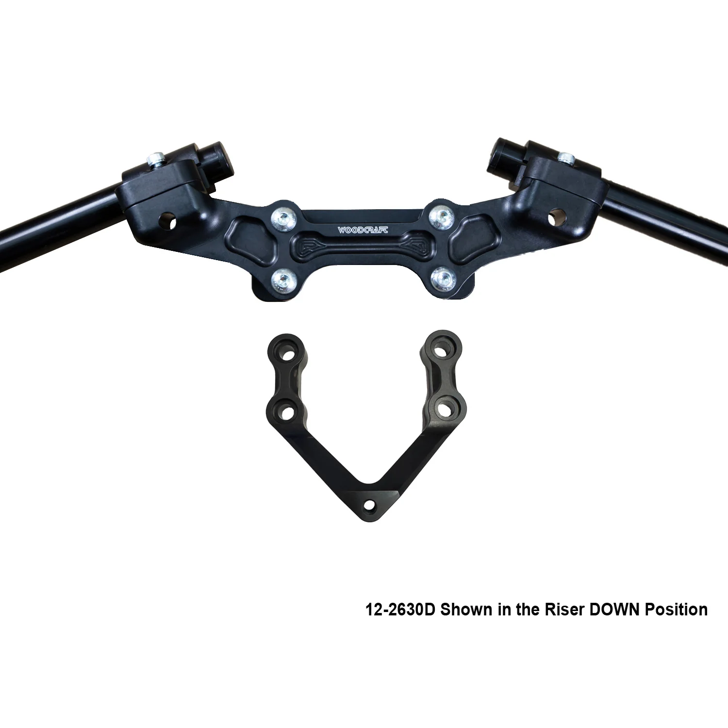 Ducati Monster 1200R 2016-19 Clipon Adapter Plate W/Steering Damper Mount Black Bars - Image 9