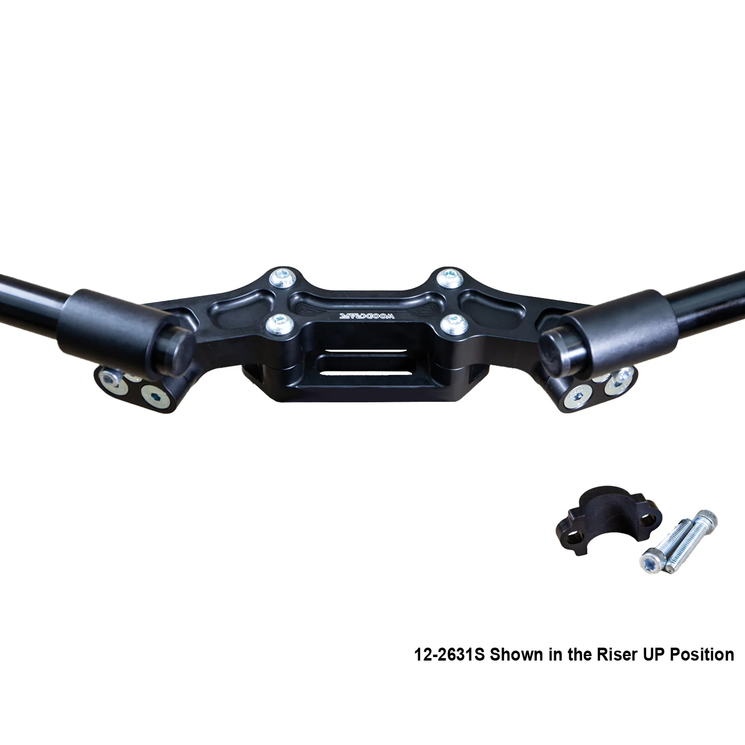Ducati Monster 821 2014-17 Clipon Adapter Plate w/ STD black bars, Res. Spacer 1 inch Standard Rise - Image 10