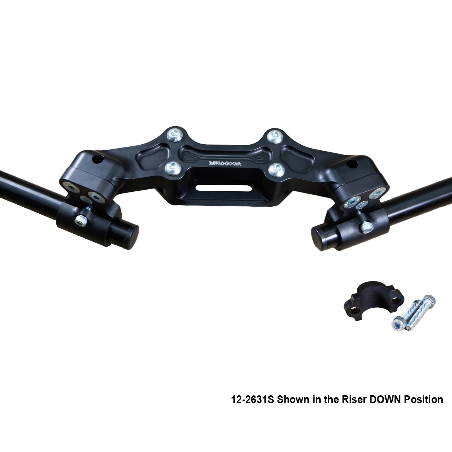Ducati Monster 821 2014-17 Clipon Adapter Plate w/ STD black bars, Res. Spacer 1 inch Standard Rise - Image 11