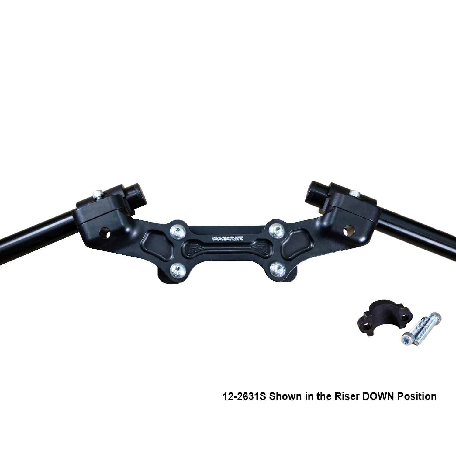 Ducati Monster 821 2014-17 Clipon Adapter Plate w/ STD black bars, Res. Spacer 1 inch Standard Rise - Image 12