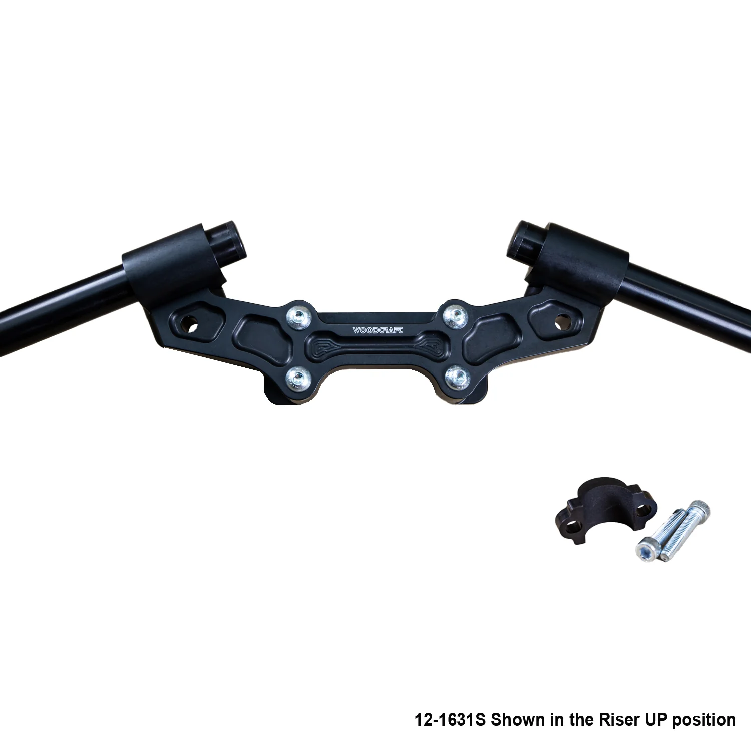 Ducati Monster 821 2014-17 Clipon Adapter Plate w/ STD black bars, Res. Spacer 1 inch Standard Rise - Image 4
