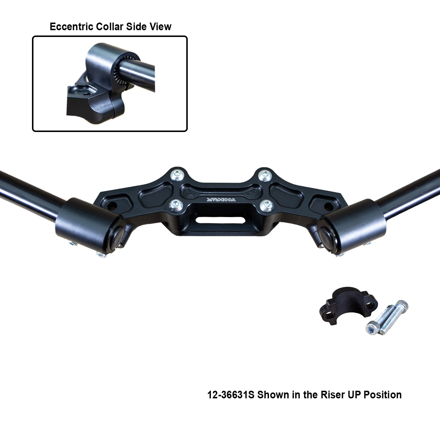 Ducati Monster 821 2014-17 Clipon Adapter Plate w/ STD black bars, Res. Spacer 1 inch Standard Rise - Image 8