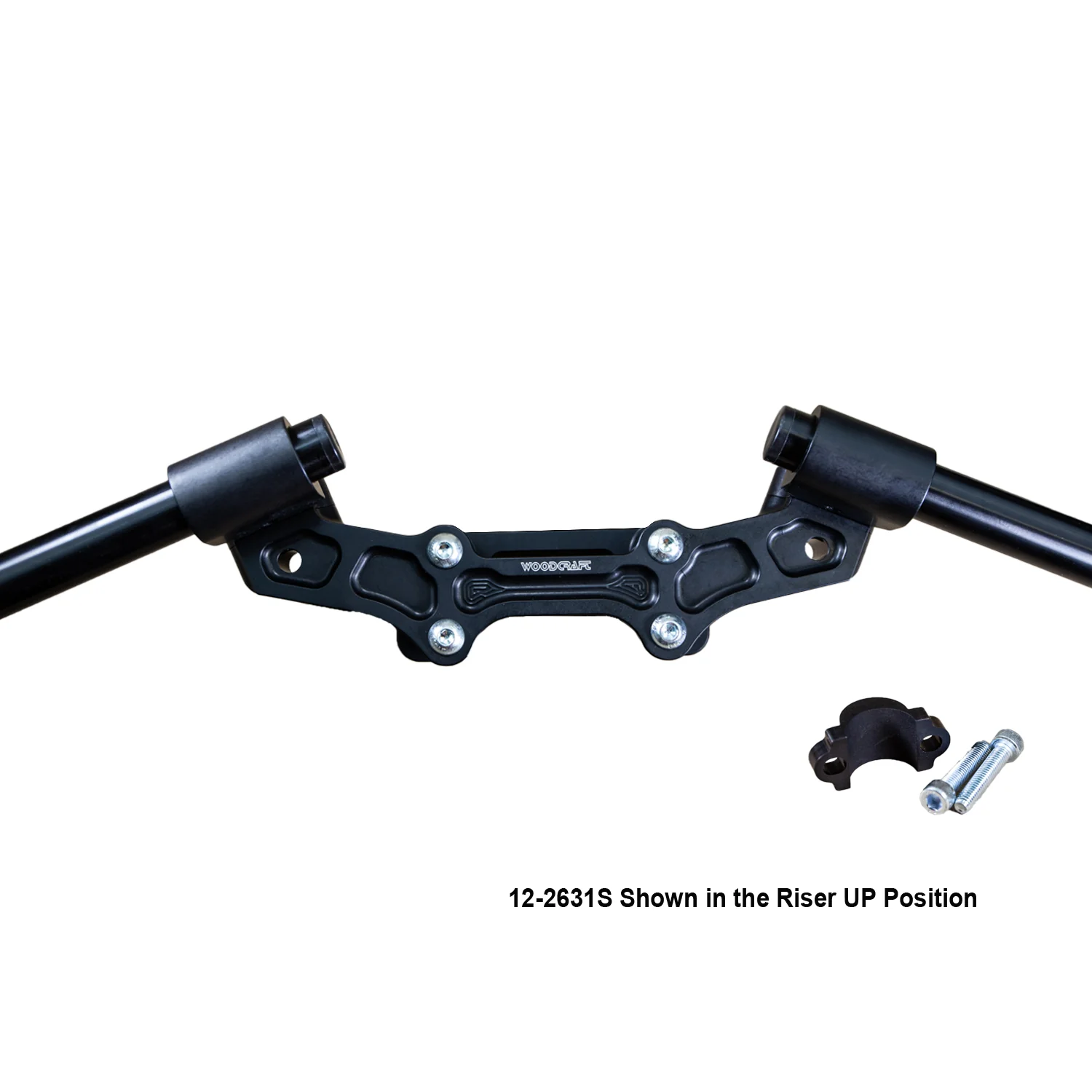 Ducati Monster 821 2014-17 Clipon Adapter Plate w/ STD black bars, Res. Spacer 1 inch Standard Rise - Image 9