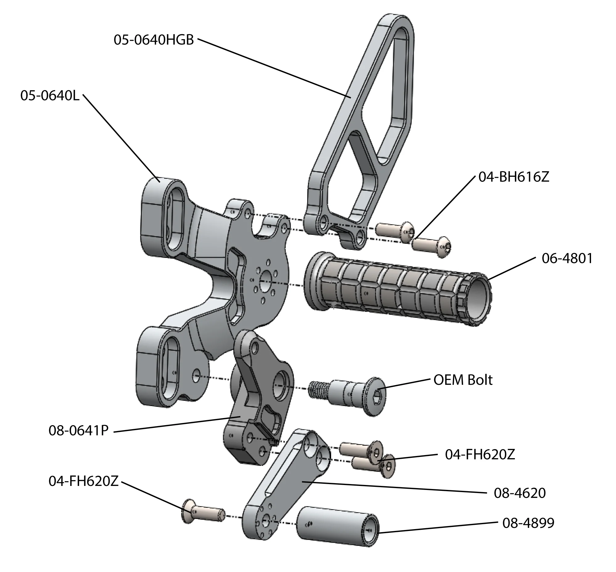 05-0641B Ducati 1198SP/848 EVO Complete GP Rearset  (Factory QS) - Image 6