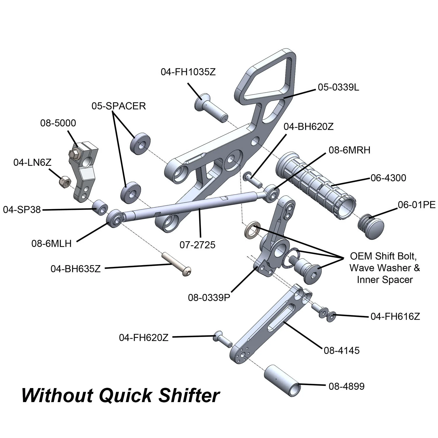 Honda CBR1000RR Complete Rearset - Image 5