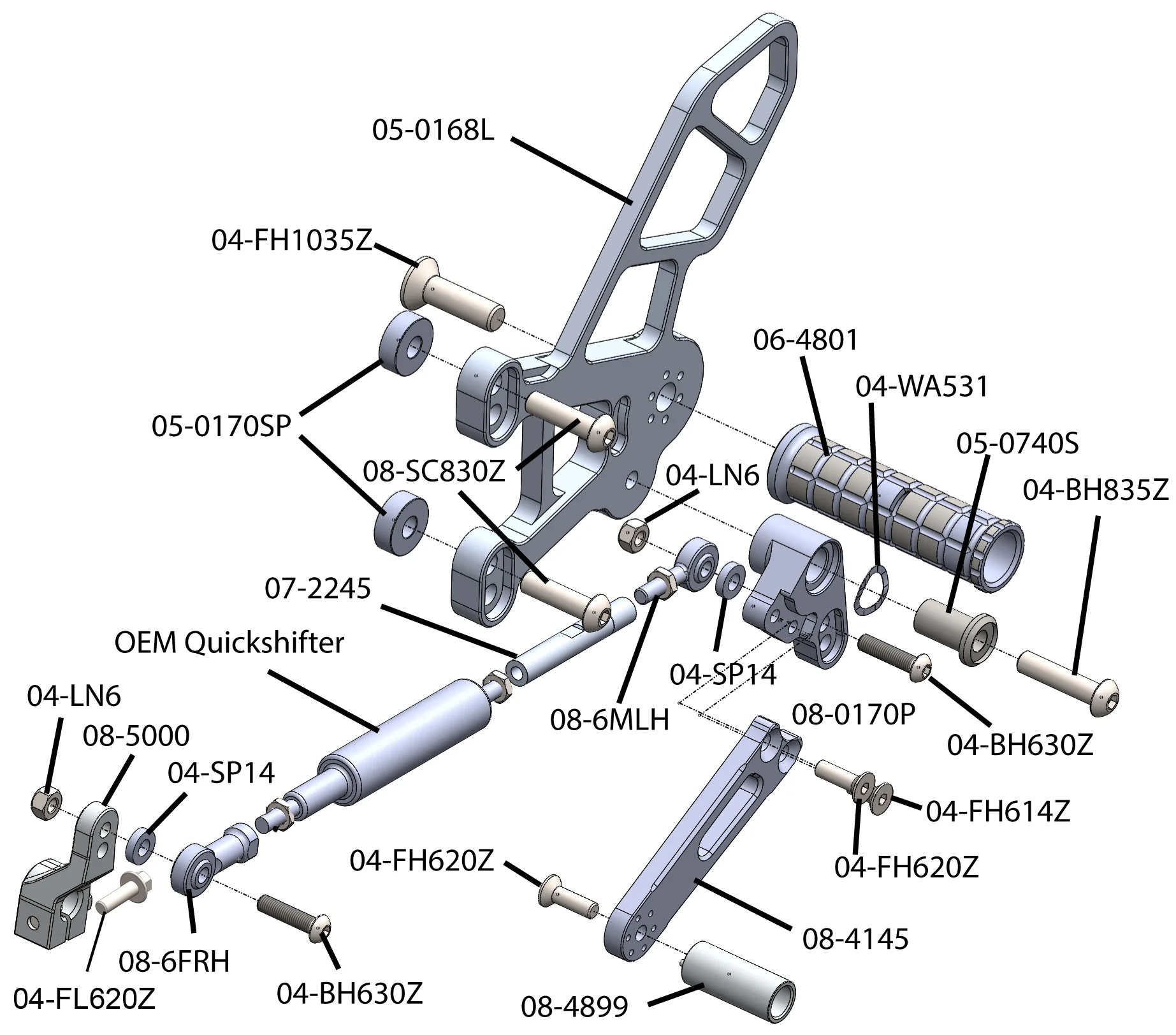 05-0170B Kawasaki ZX-10R Rearset - Image 4