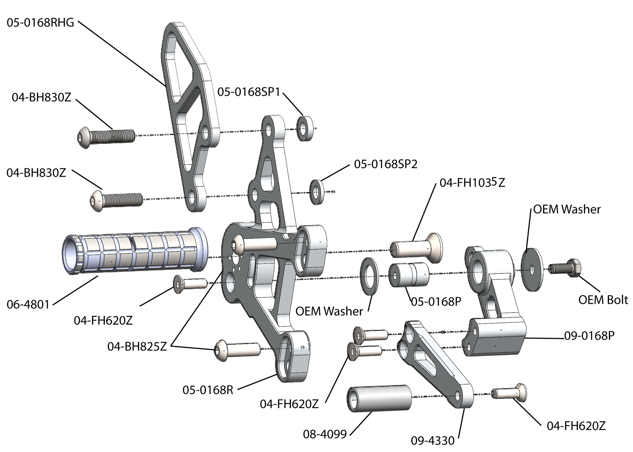 05-0170B Kawasaki ZX-10R Rearset - Image 5