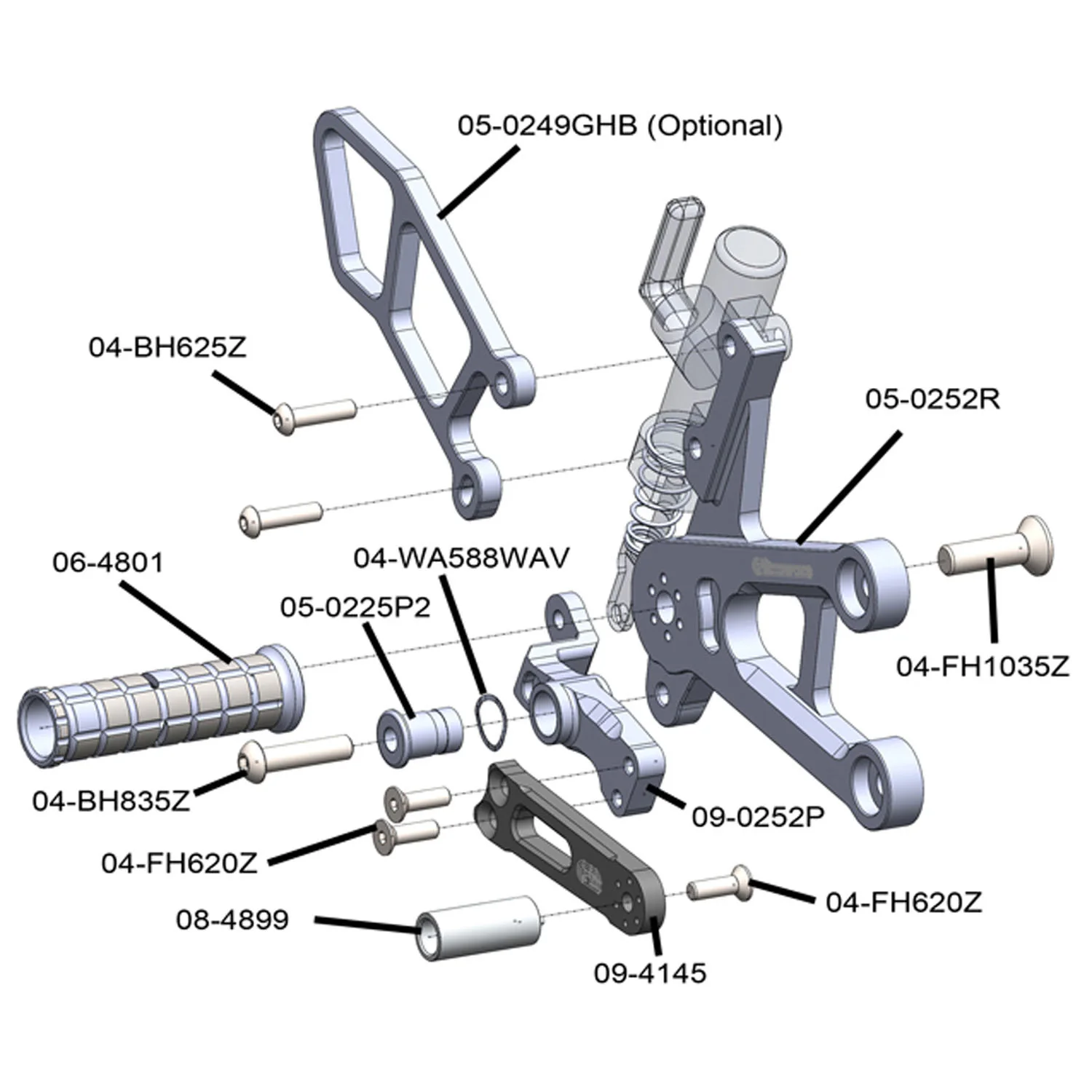 05-0252B Suzuki GSX-R1000 Rearset - Image 3