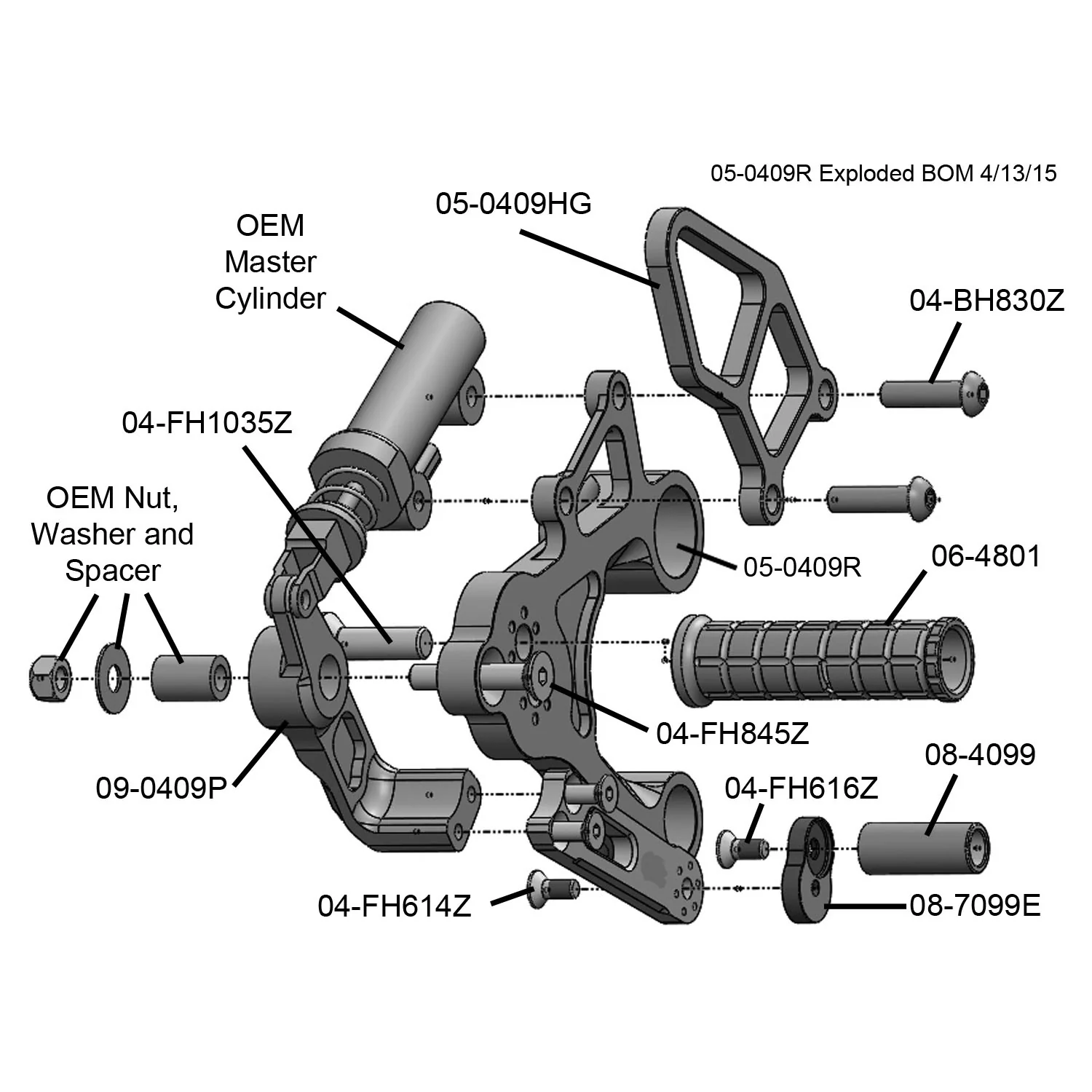 05-0409B Yamaha FZ09/FJ09/XSR900 Rearset - Image 7