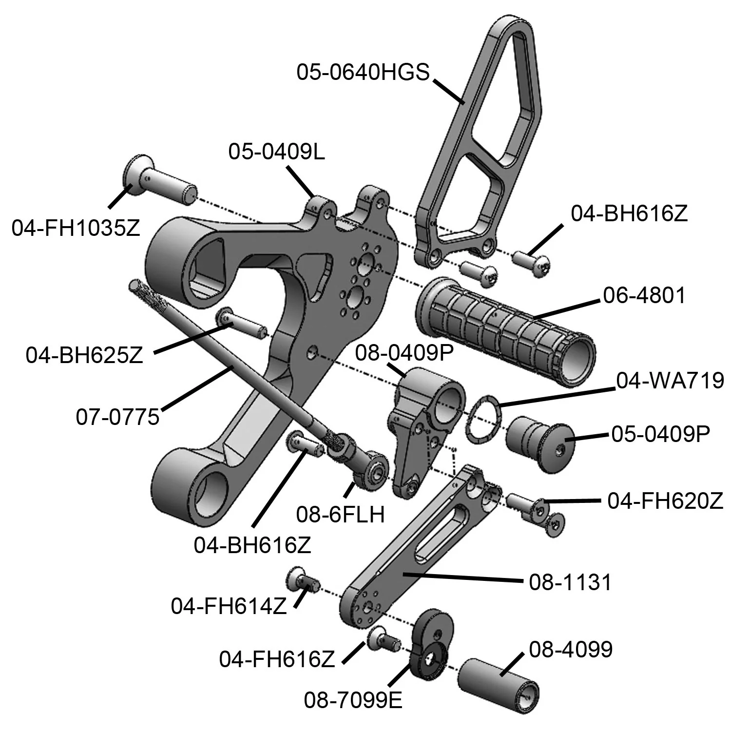 05-0409B Yamaha FZ09/FJ09/XSR900 Rearset - Image 9
