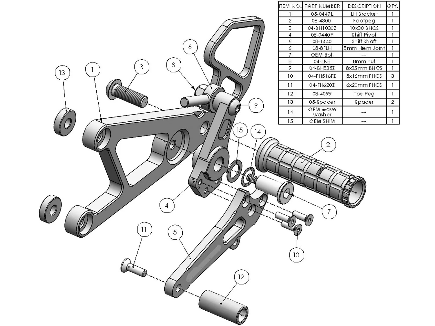 05-0447B 2003-05 Yamaha R6 Complete  Rearset - Image 2