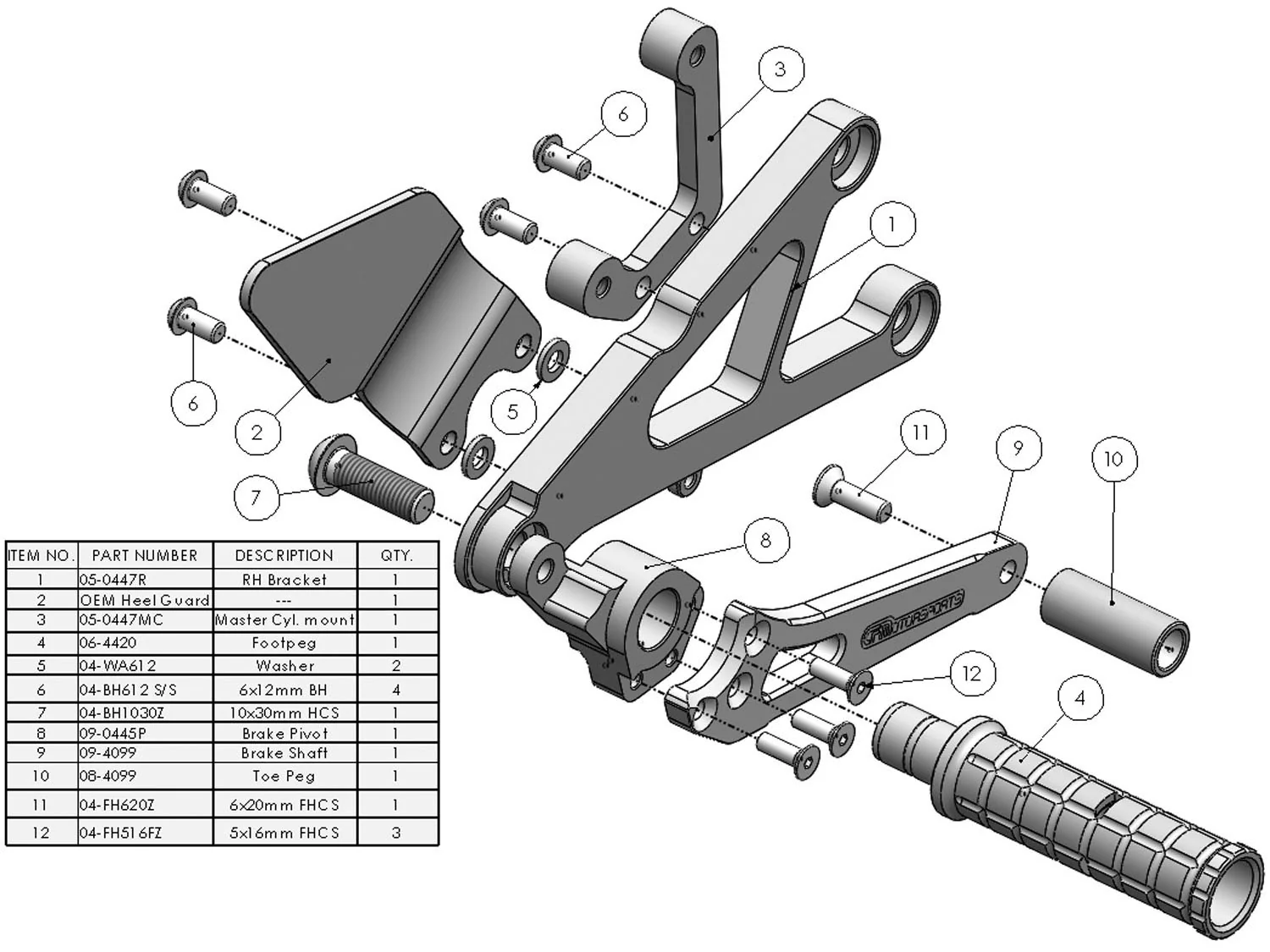 05-0447B 2003-05 Yamaha R6 Complete  Rearset - Image 3