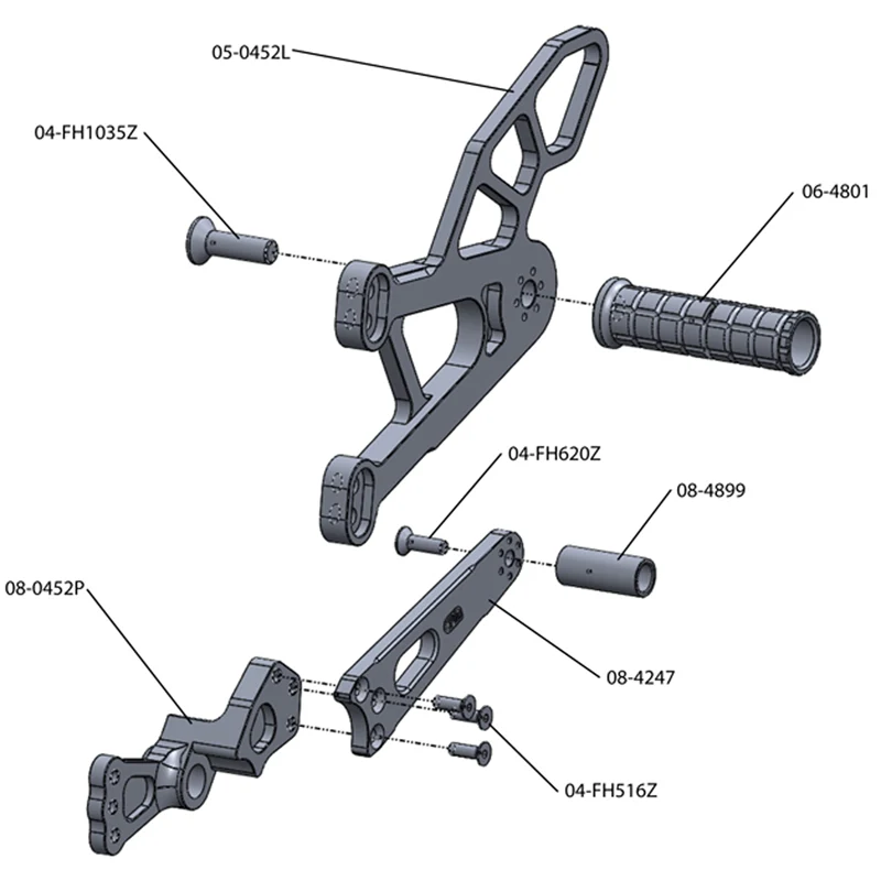 05-0452B 2009-14 Yamaha R1 Complete  Rearset - Image 3