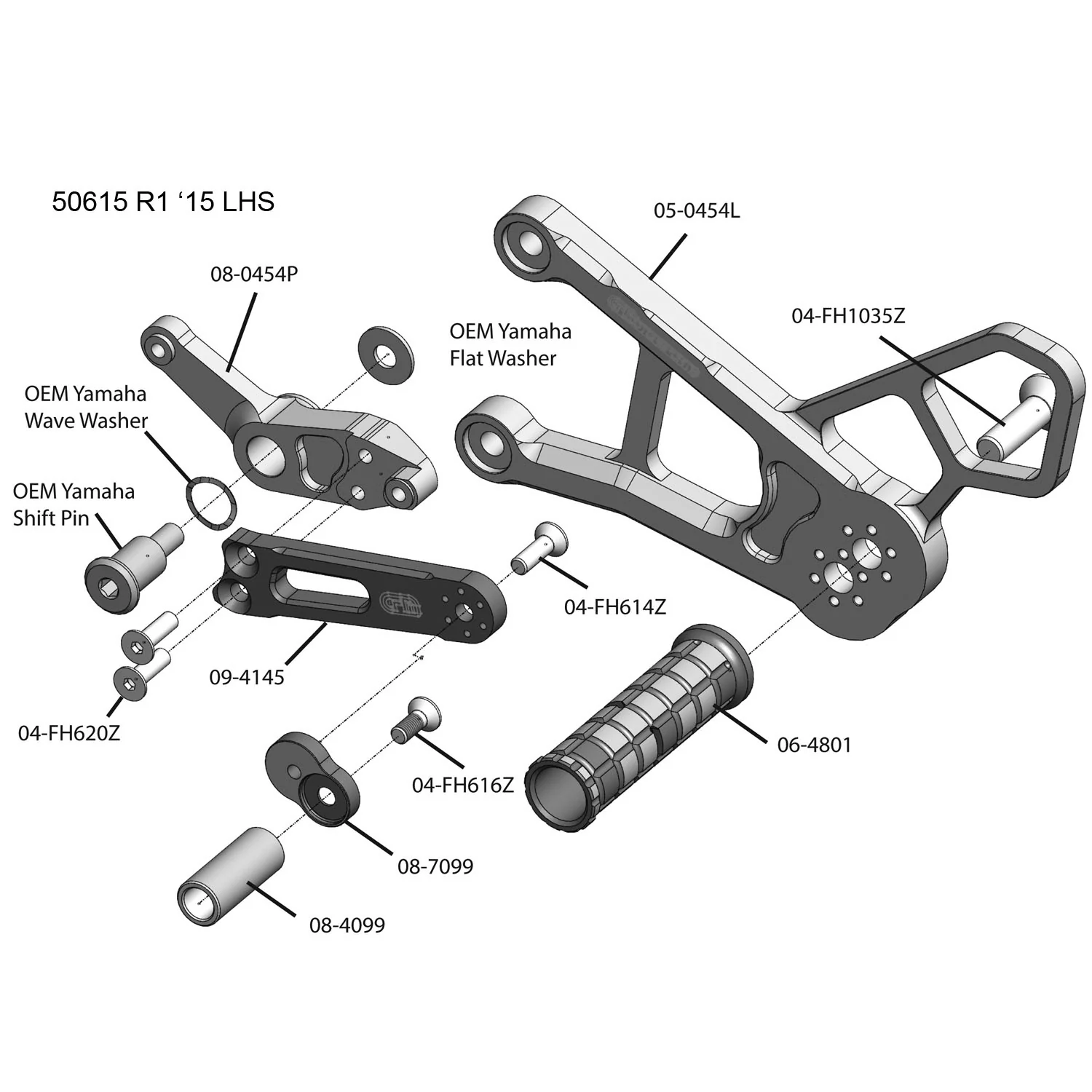 05-0454B Yamaha R1 Complete Rearset - Image 6