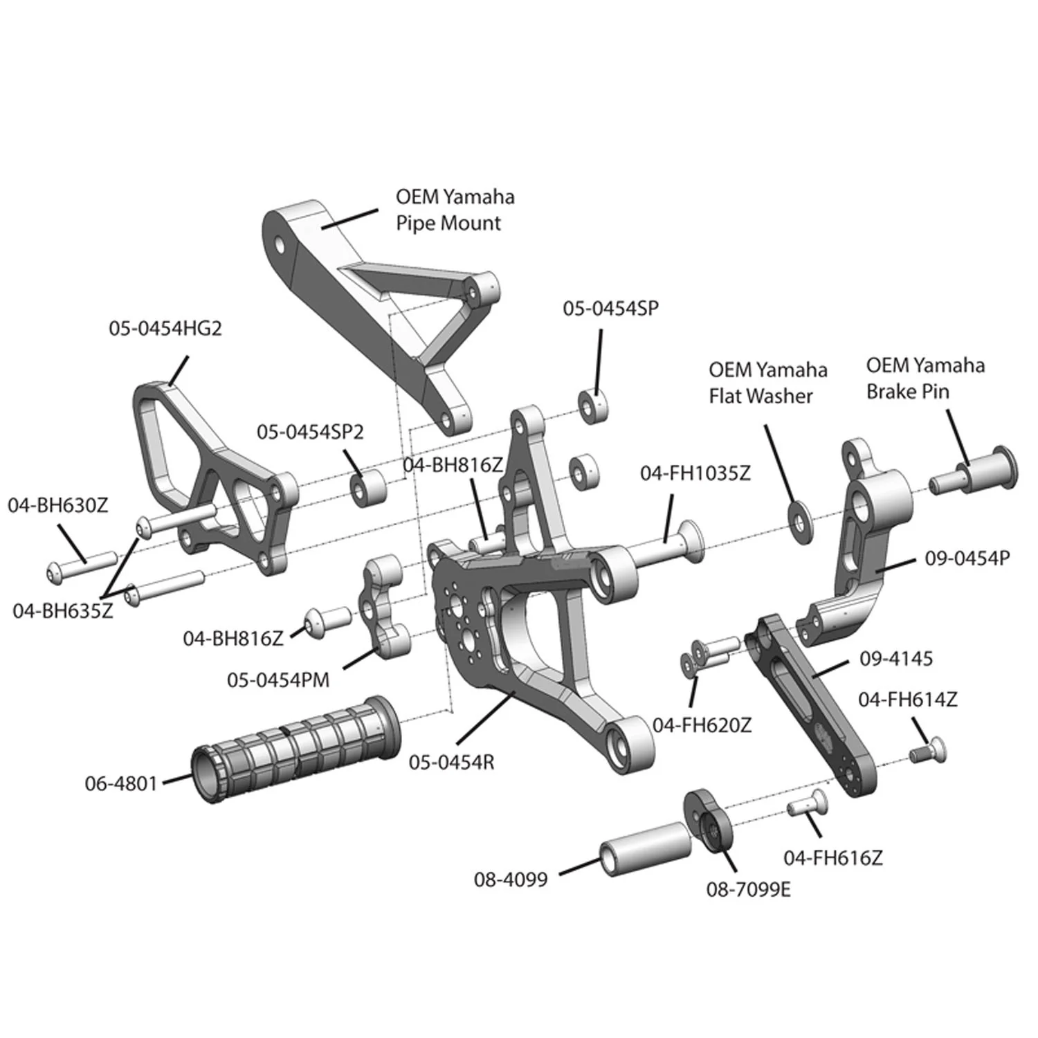 05-0454B Yamaha R1 Complete Rearset - Image 7