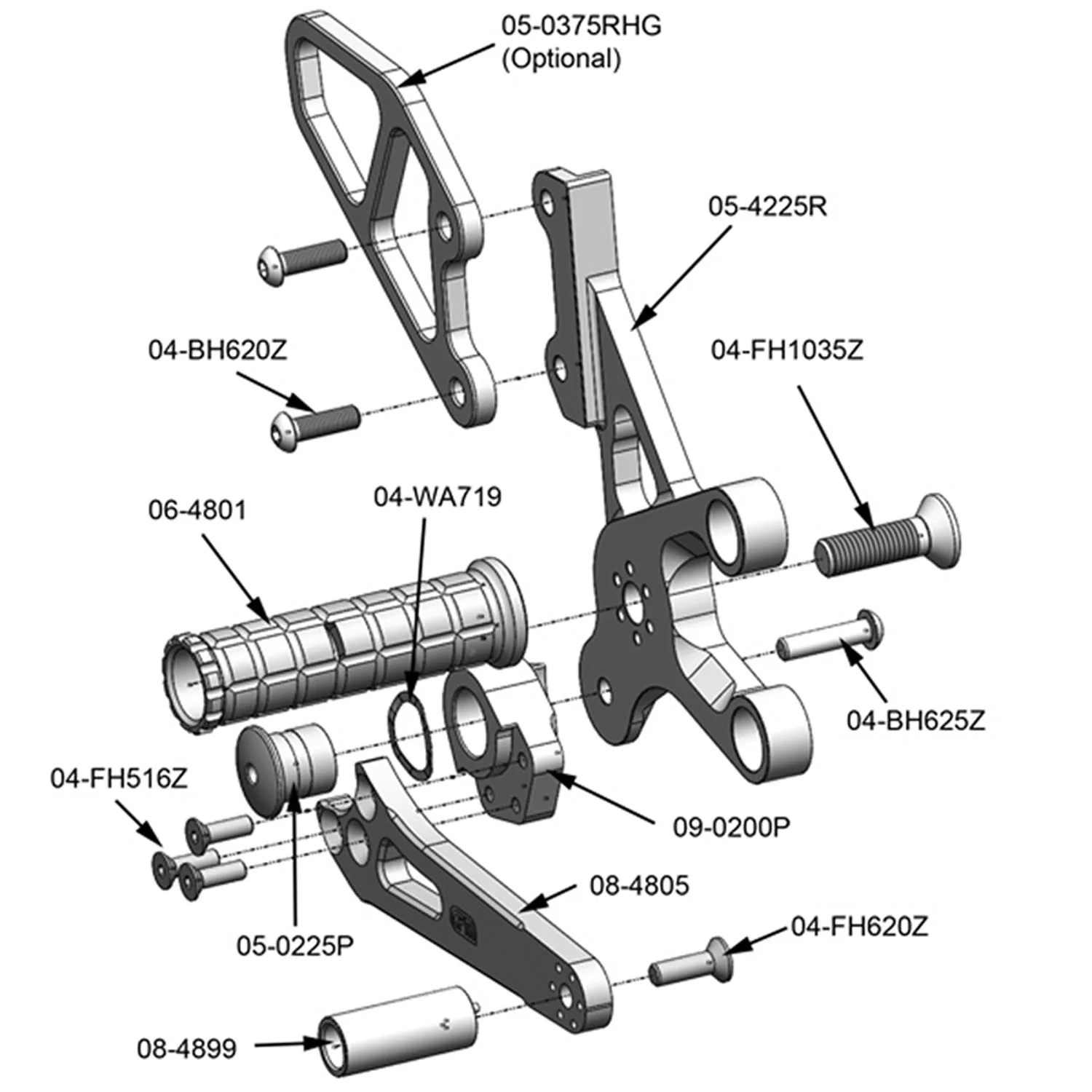 05-4228B Suzuki SV1000 Rearset Complete - Image 5