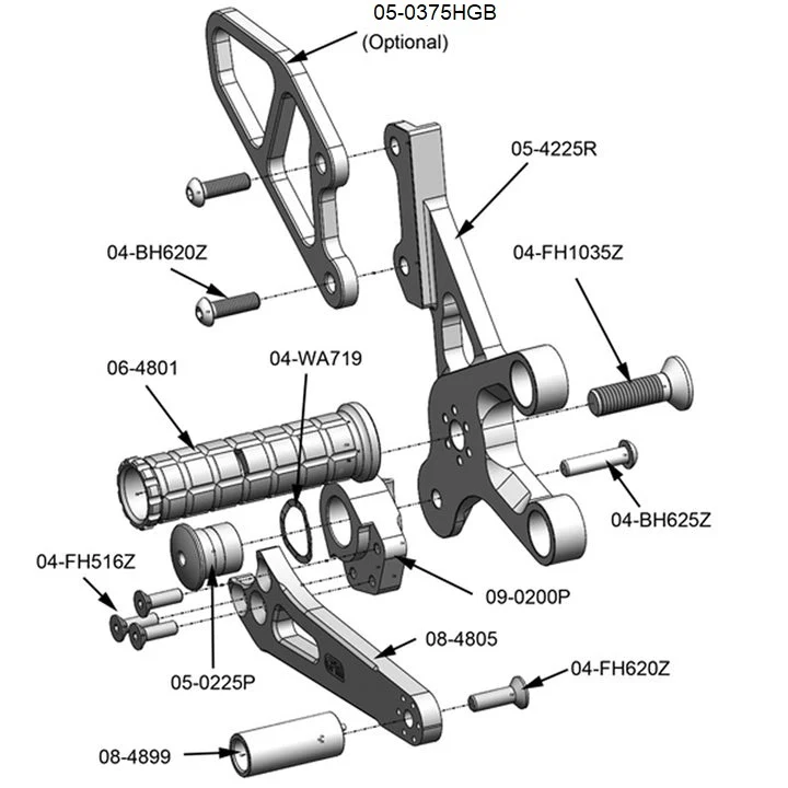 05-4227B Suzuki SV650 Rearset Complete - GP Shift - Image 7