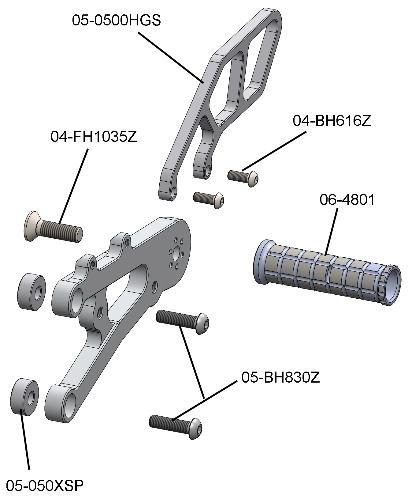 05-0511B Triumph Daytona 675/Street Triple Rearset  - GP Shift w/o QS - RACE ONLY (No Side Stand) - Image 4