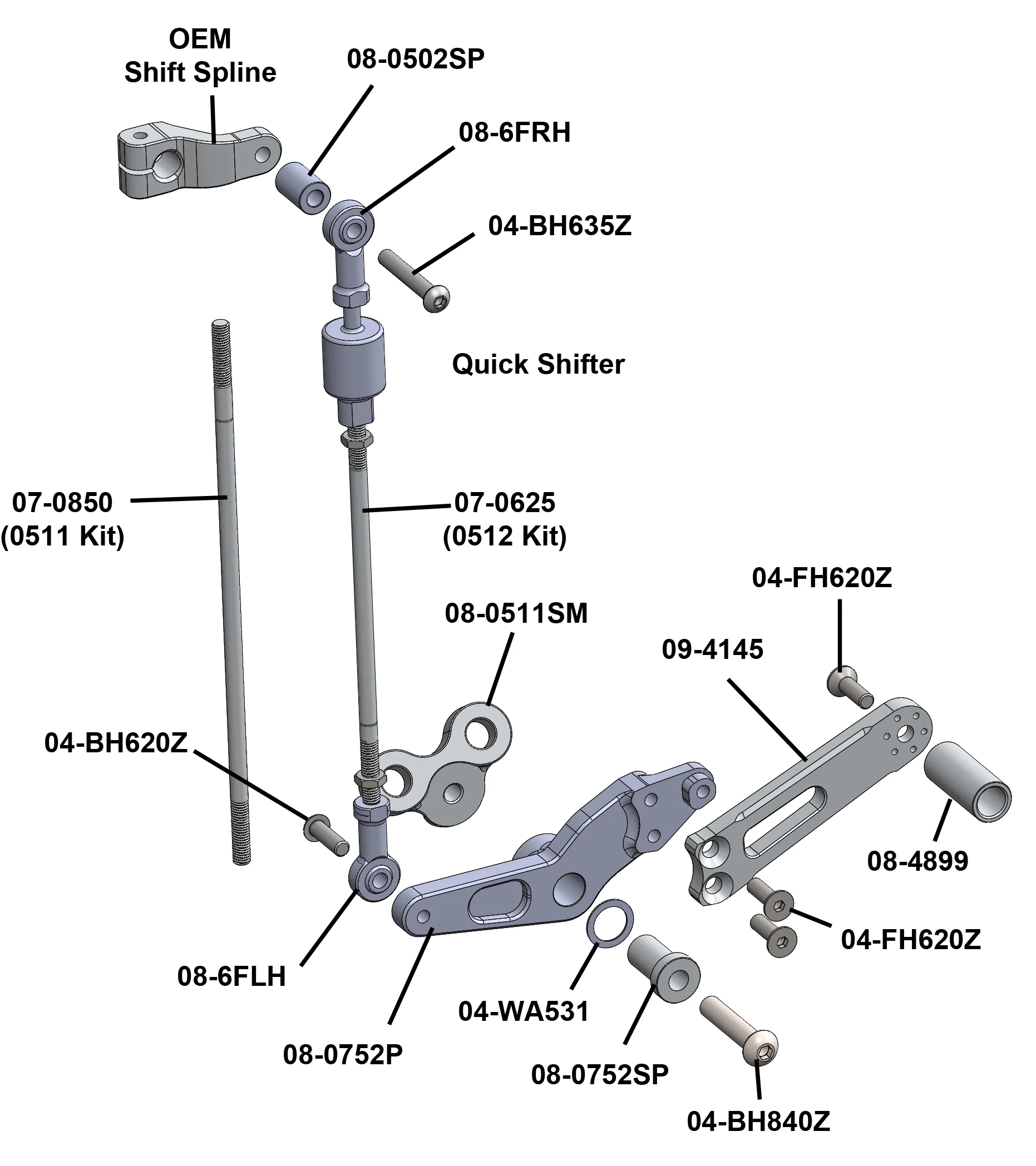 05-0511B Triumph Daytona 675/Street Triple Rearset  - GP Shift w/o QS - RACE ONLY (No Side Stand) - Image 5