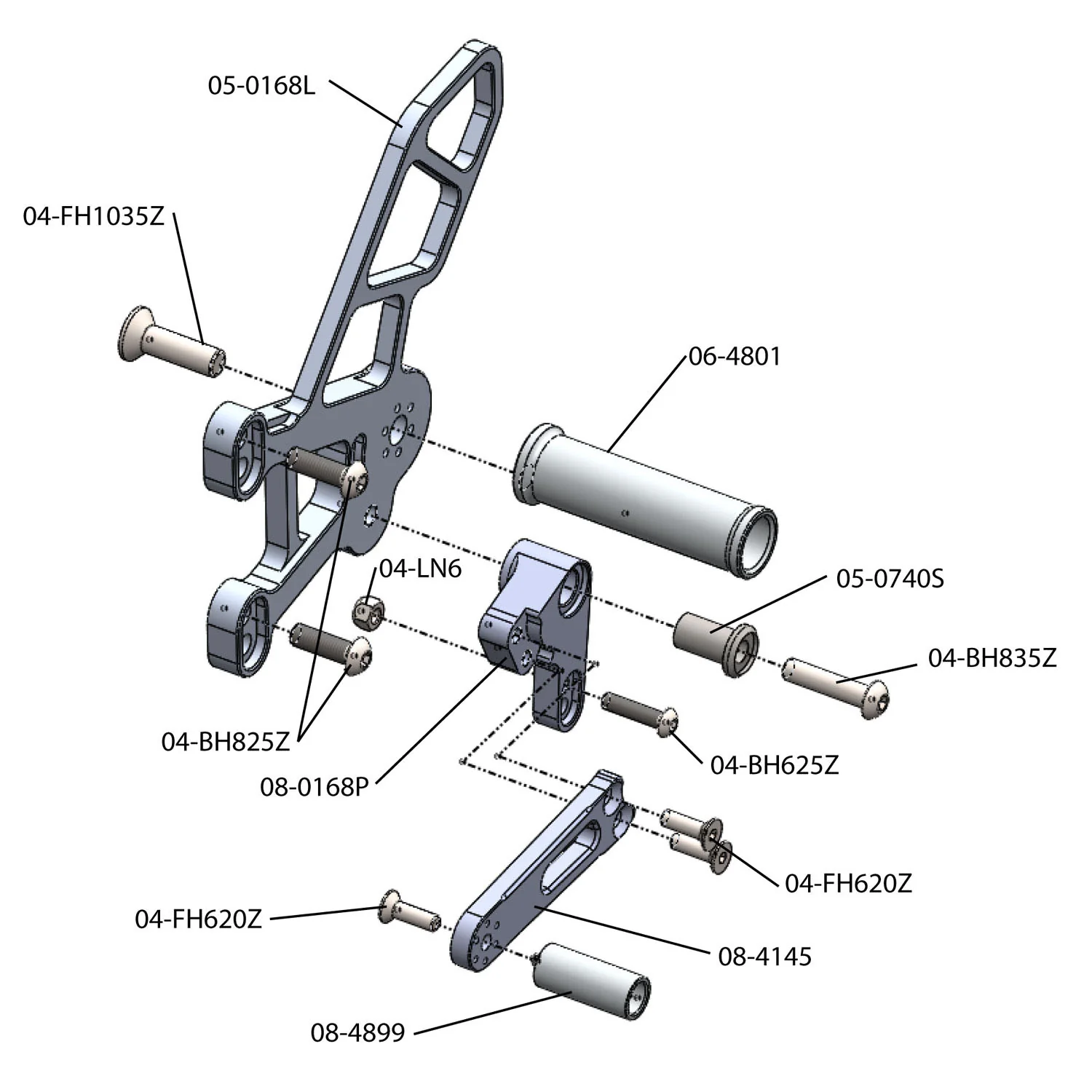05-0168B 2011-15 Kawasaki ZX-10R Rearset  - STD Shift - Image 3