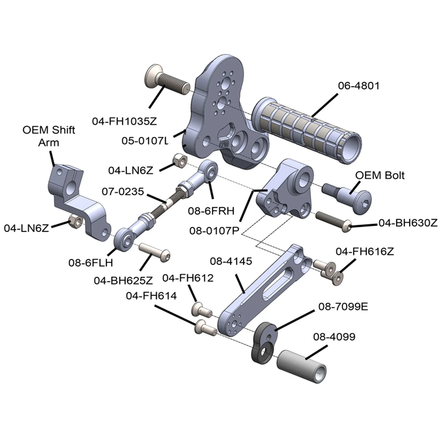 05-0107B Kawasaki Z125 Rearset Complete  - STD Shift - Image 5