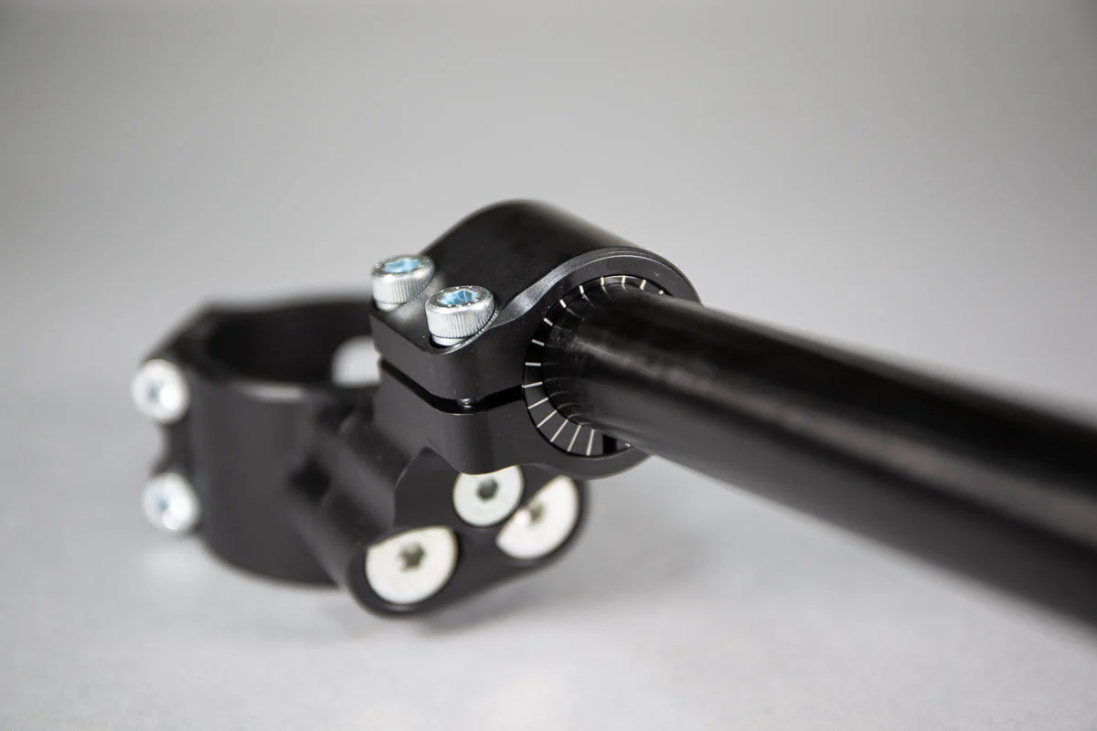 2015-18 Yamaha R3 Side Mount 35mm Rise Adjustable Angle Clipon Risers w/ 11in Bars - Image 3