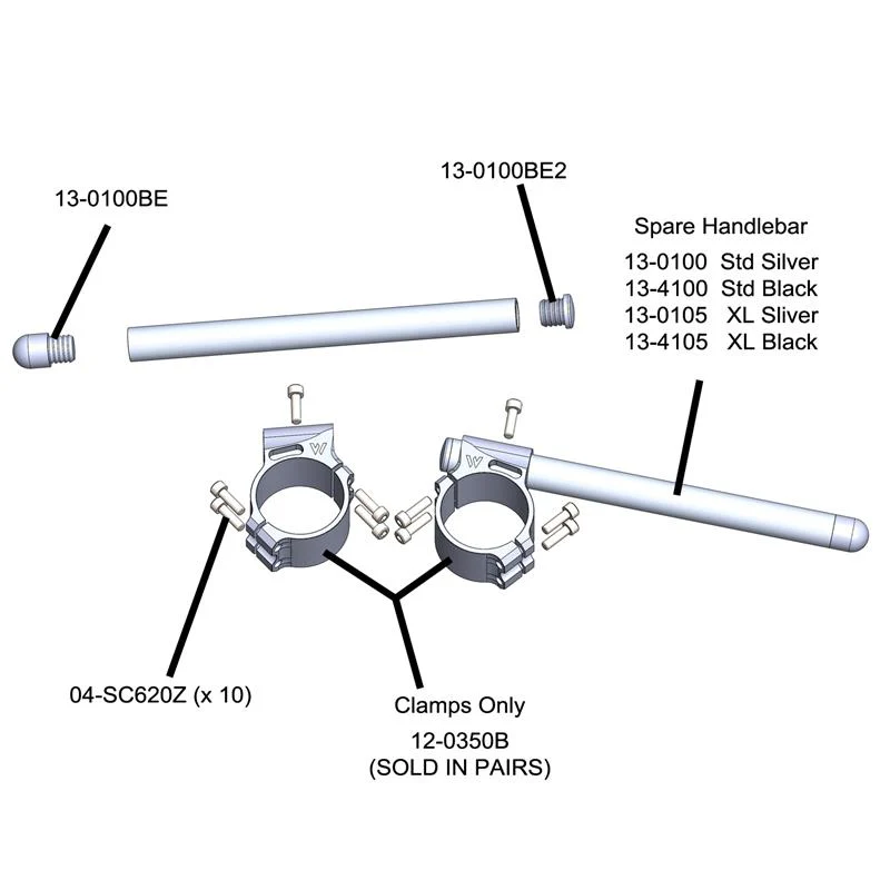 12-0350 2006-10 Suzuki GSXR600/750 - 50mm/48mm Stepped Clipon w/ bars - Image 2