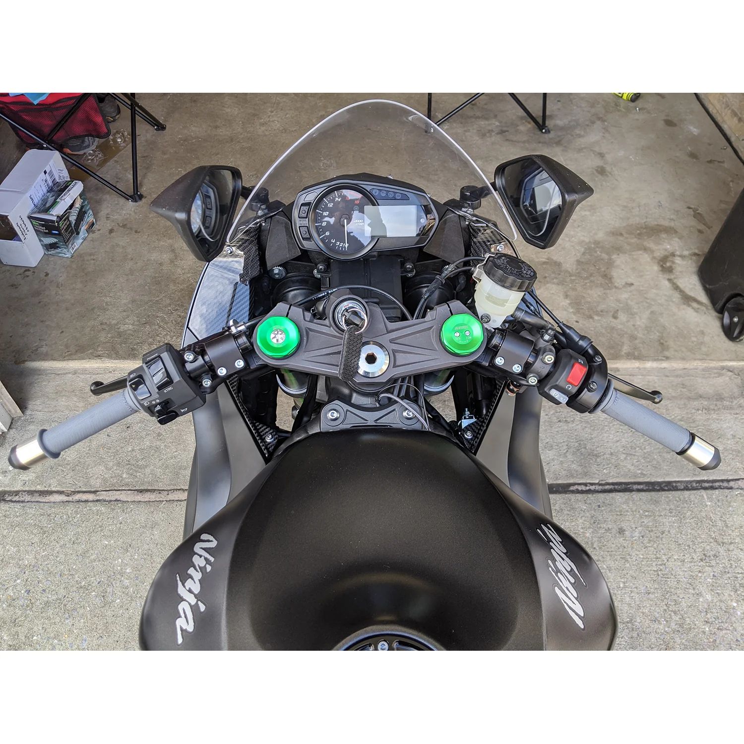 35MM Rise Side Mount Adjustable Angle Clipon Risers for Kawasaki 2013+ ZX-6 - Image 5