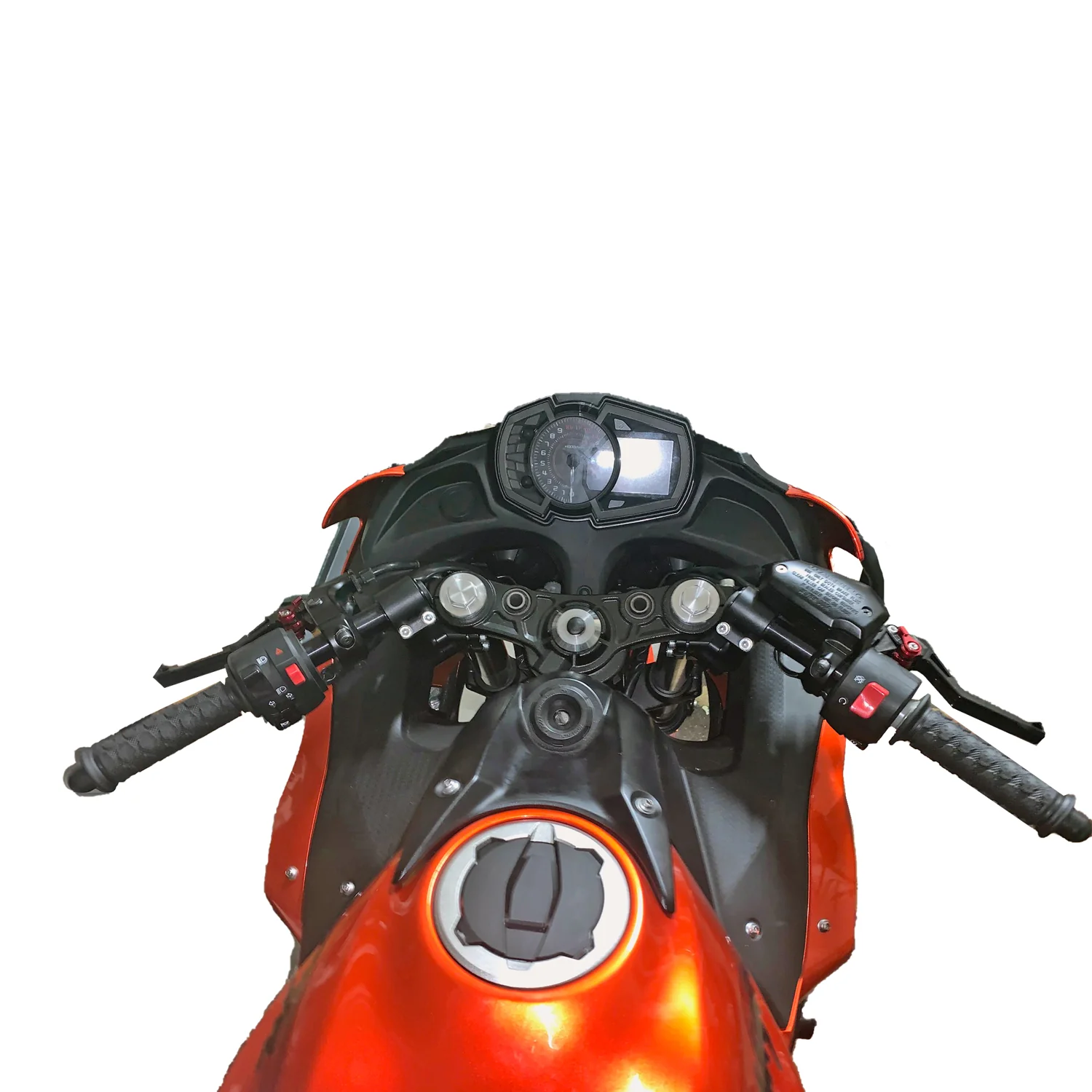 12-7741-78BK1 Kawasaki Ninja 650, Z650 75MM Rise Side Mount Adjustable Angle Clipon Risers - Image 3
