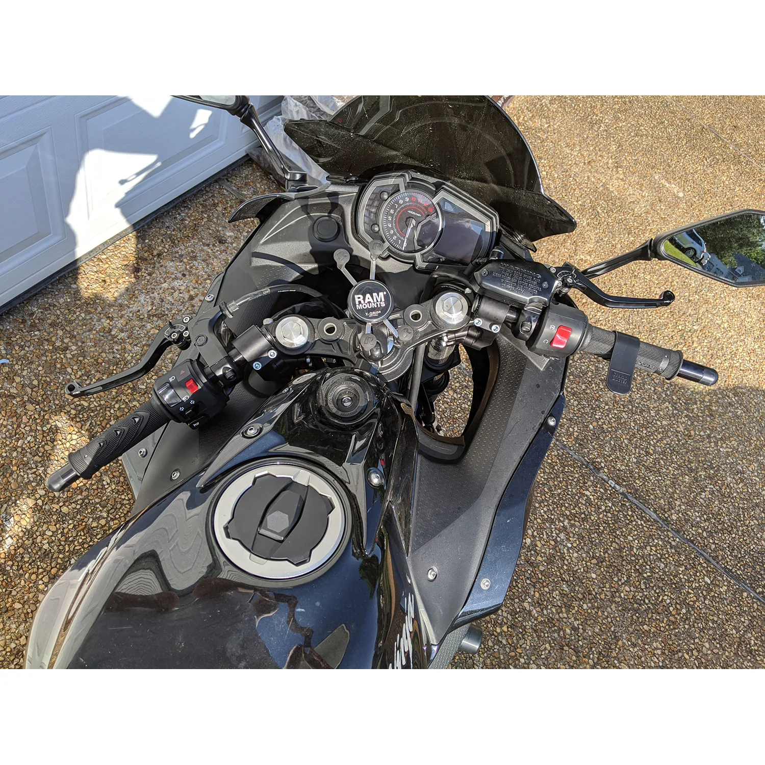 12-7741-78BK1 Kawasaki Ninja 650, Z650 75MM Rise Side Mount Adjustable Angle Clipon Risers - Image 4